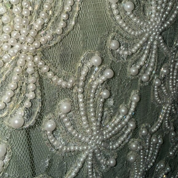 Scala Couture Vintage 80s Beaded Seafoam Green Cocktail Dress Sz XXL - Picture 11 of 15